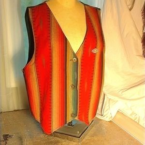 EMI Vintage Vest, 100% Cotton. Brass buttons, Size Large Made in the U.S.A